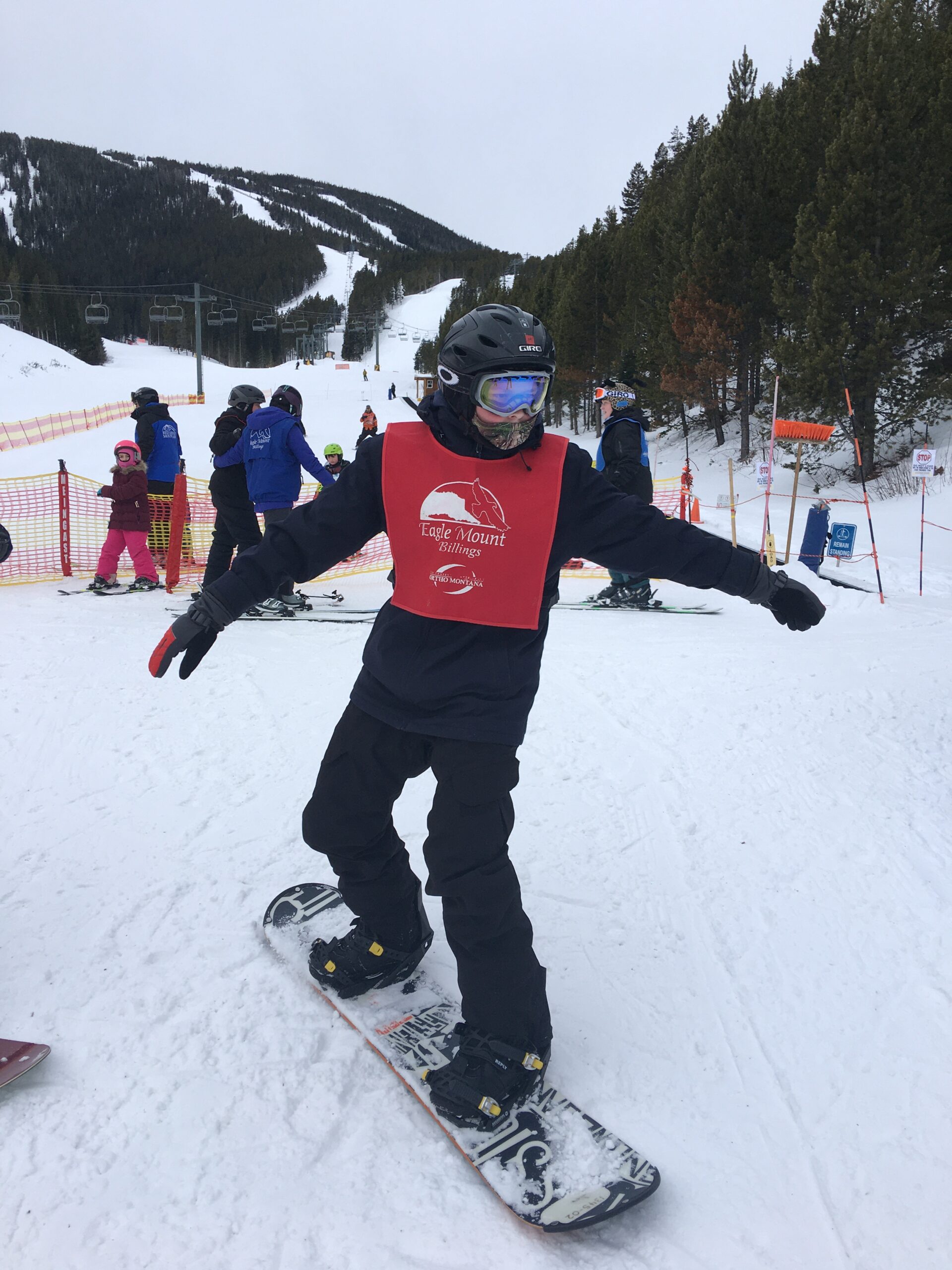 Eagle Mount Billings adaptive snowboard and ski